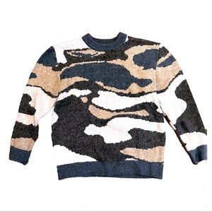 Mens H&M sweater, size Medium (m) shade of blue and beige; alpaca wool